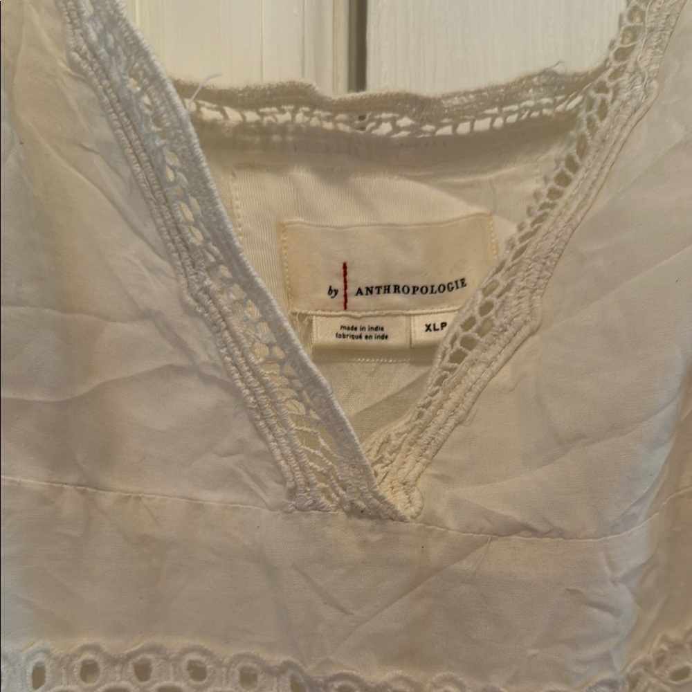 Anthropologie Cream and Black Lace Midi Dress - Picture 2 of 8